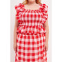 Women's Plus size Gingham Smocked Top