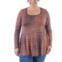 Plus Size Scoop Neck Long Sleeve Tunic Top