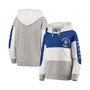 Women's Royal and Heathered Gray Chicago Cubs Rugby Pullover Hoodie