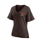 Women's Branded Brown Cleveland Browns Southpaw Flutter V-Neck T-shirt