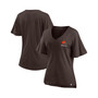Women's Branded Brown Cleveland Browns Southpaw Flutter V-Neck T-shirt