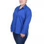Plus Size Long Sleeve Blouse with Chest Pockets