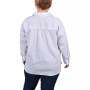 Plus Size Long Sleeve Blouse with Chest Pockets