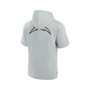 Men's and Women's Gray Los Angeles Chargers Super Soft Fleece Short Sleeve Hoodie