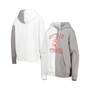 Women's Gray, White Nebraska Huskers Split Pullover Hoodie