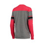 Women's Scarlet, Heathered Gray Nebraska Huskers Lizzy Flocking Striped Long Sleeve T-shirt