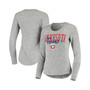 Women's Heathered Gray Minnesota Twins Tri-Blend Long Sleeve T-shirt