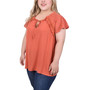 Plus Size Eyelet Sleeve Blouse