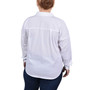 Plus Size Long Sleeve Hidden Placket Blouse with Studs