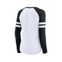 Women's Branded White, Black Las Vegas Raiders True to Form Raglan Lace-Up V-Neck Long Sleeve T-shirt