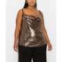 Plus Size Sequin Draped Neck Cami Top
