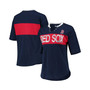 Women's Navy, Red Boston Red Sox Lead Off Notch Neck T-shirt