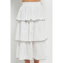 Women's Picot Stitched Tiered Maxi Skirt
