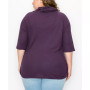 Plus Size Baby Thermal Cowl Neck Side Ruched Top
