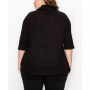 Plus Size Baby Thermal Cowl Neck Side Ruched Top