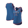 Women's Heathered Royal Chicago Cubs Contrast Binding Scoop Neck Tank Top