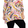 Plus Size Zarina Printed 3/4-Sleeve Jacquard Top, Created for Macy's