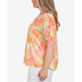 Plus Size So Sun Sational Printed Knit Burn Out Short Sleeve Top