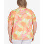 Plus Size So Sun Sational Printed Knit Burn Out Short Sleeve Top