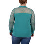 Plus Size Mesh Long Sleeve Top