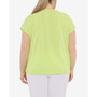 Plus Size Aqua Aficionada Solid Ring Neck Short Sleeve Top