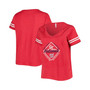 Women's Red Washington Nationals Plus Size V-Neck Jersey T-shirt