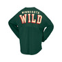 Women's Branded Green Minnesota Wild Spirit Lace-Up V-Neck Long Sleeve Jersey T-shirt