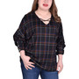 Women's Plus Size Long Sleeve Plaid Top
