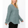 Plus Size Cozy Button Henley Long Sleeve Top