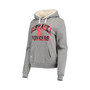 Women's Heathered Gray Nebraska Huskers Plaid Sherpa Pullover Hoodie