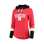 Women's Scarlet and Black Nebraska Huskers Passing Play Long Sleeve Hoodie T-shirt