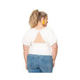 Women's Plus Size Solid Puff-Sleeve Elsa Top