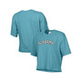 Women's Aqua Alabama Crimson Tide Vintage-Like Wash Boxy Crop T-shirt