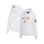 Women's White Phoenix Suns Washed Neon Cropped Pullover Hoodie