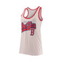 Women's White and Red Boston Red Sox Pinstripe Scoop Neck Tank Top