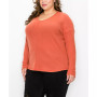 Plus Size Cozy Rib V-neck Dolman Top