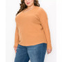 Plus Size Cozy Rib V-neck Dolman Top