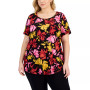 Plus Size Kristee Garden Printed Top, Created for Macy's