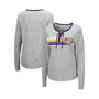Women's Heathered Gray LSU Tigers Sundial Tri-Blend Long Sleeve Lace-Up T-shirt