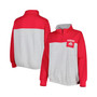 Women's Heather Gray, Scarlet Ohio State Buckeyes Plus Size Sideline to Sideline Quarter-Zip Top