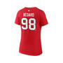Women's Branded Connor Bedard Red Chicago Blackhawks 2023 NHL Draft Authentic Stack Player Name and Number V-Neck T-shirt