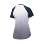 Women's Navy and White Cleveland Indians Shortstop Ombre Raglan V-Neck T-shirt