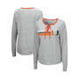 Women's Heathered Gray Miami Hurricanes Sundial Tri-Blend Long Sleeve Lace-Up T-shirt