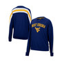 Women's Heathered Navy West Virginia Mountaineers Team Oversized Pullover Sweatshirt