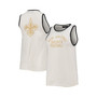 Women's White, Black New Orleans Saints Throwback Pop Binding Scoop Neck Tank Top