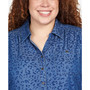 Plus Size Autumn Weekend Animal Print Tie Sleeve Button Up Top