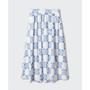 Women's Pleat Detail Printed Skirt