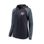 Women's Branded Navy and Heathered Navy Oklahoma City Thunder Made to Move Static Raglan Performance Full-Zip Hoodie