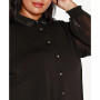 Black Label Plus Size Pleated Back Embellished Top