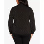 Black Label Plus Size Embellished Button-Front Top
